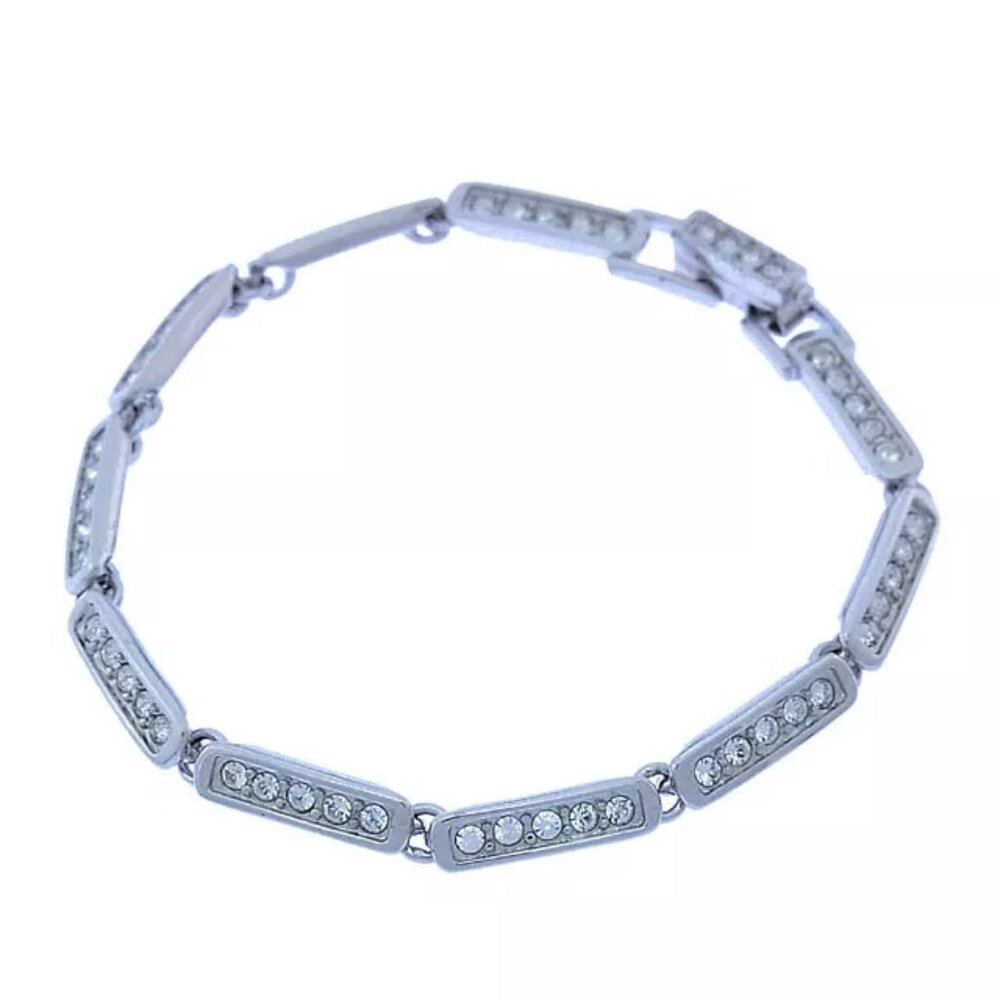 SWAROVSKI Bangle Bracelet Silver clear Woman Authentic Used